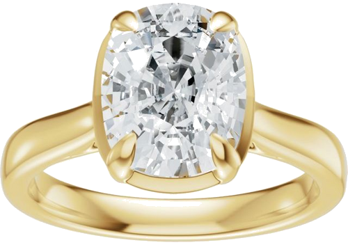 Sužadėtuvių Žiedas „Claw-Prong Solitaire Bezel-Style“ 14k yellow gold Elongated Cushion 12mm x 10mm (3)