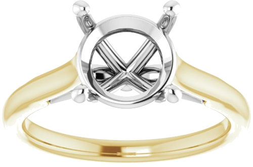 Sužadėtuvių Žiedas 14k yellow/white gold Round 8.8mm (3)