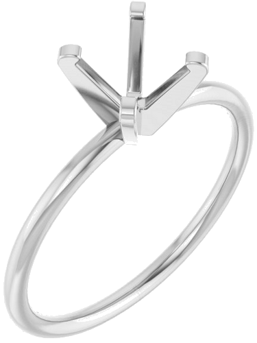 Sužadėtuvių Žiedas „Solitaire“ 14k white gold Round 6.5mm (1)
