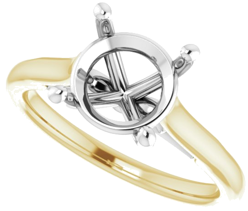Sužadėtuvių Žiedas 14k yellow/white gold Round 8.8mm (5)