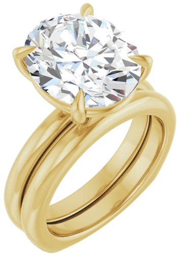 Sužadėtuvių Žiedas „Claw-Prong Euro Shank“ 14k yellow gold Oval 13mm x 11mm (6)