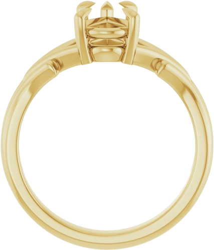 14K Yellow 9x6 mm Pear Solitaire Engagement Ring Mounting (2)