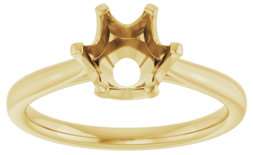 14K Yellow 7.4 mm Round Engagement Ring Mounting (3)