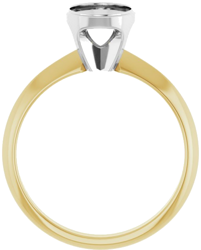 Sužadėtuvių Žiedas „Solitaire“ 585 Baltojo Ir Geltonojo Aukso Oval 8mm x 6mm (2)