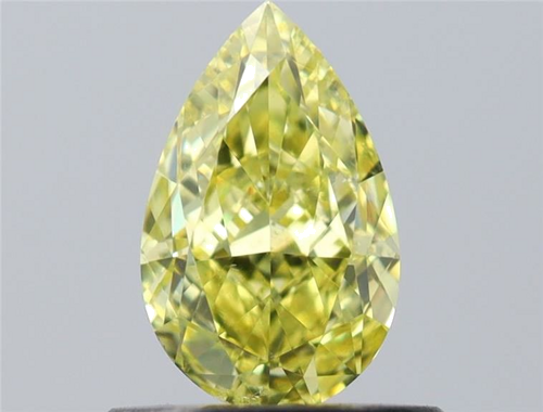 0.67 carat Fancy Intense Yellow-SI1 Natūralus Pear Deimantas (1)