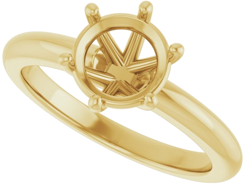 Sužadėtuvių Žiedas 14k yellow gold Round 7.4mm (5)