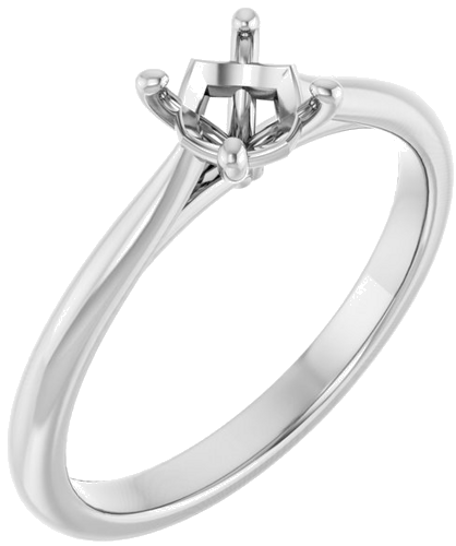 Sužadėtuvių Žiedas „Solitaire“ 10k white gold Round 5.2mm (1)