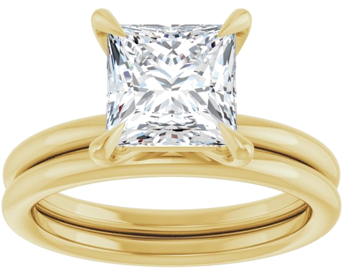 Sužadėtuvių Žiedas „Claw-Prong Solitaire“ 14k yellow gold Square 7mm (8)
