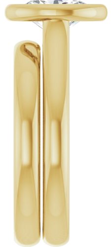 Sužadėtuvių Žiedas „Bezel-Set Solitaire“ 750 Geltonojo Aukso Oval 8mm x 6mm (9)