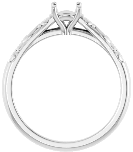 Sužadėtuvių Žiedas „Solitaire“ 585 Baltojo Aukso Round 5.2mm (2)