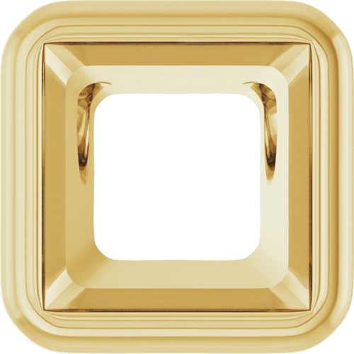 Pakabukas „Bezel-Set Solitaire“ 14k yellow gold Square 6mm (1)
