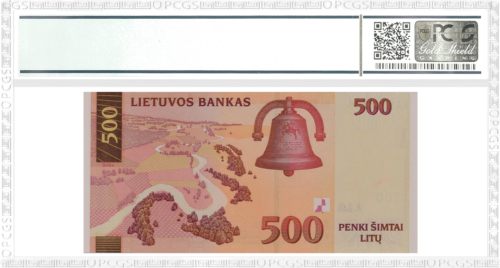 2000 Литва 500 литас банкнота PCGS GEM UNC 66 (2)