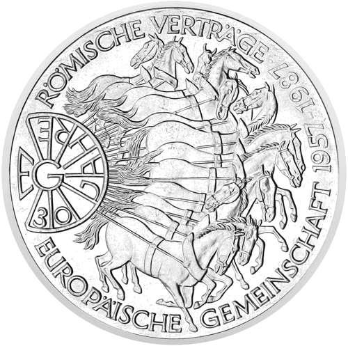 10 marku Romas līgums 1987 Vācija sudraba monēta (1)