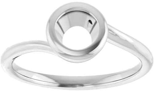 14K White 6.5 mm Round Engagement Ring Mounting (3)