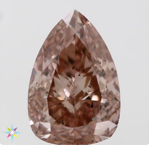 0.55 carat Fancy Orangey Pink-SI1 Natūralus Pear Deimantas (1)