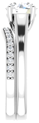 Sužadėtuvių Žiedas „Solitaire“ 585 Baltojo Aukso Round 7.4mm (9)