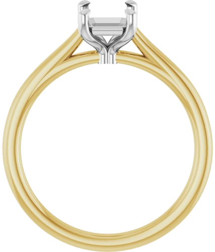 Sužadėtuvių Žiedas „Claw-Pong“ 14k yellow/white gold Emerald 7mm x 5mm (2)