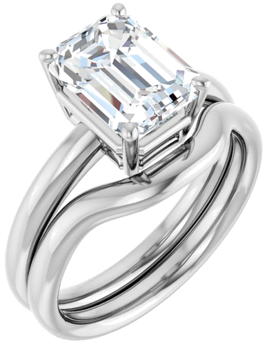Sužadėtuvių Žiedas „Solitaire“ 925 Sidabro Emerald 9mm x 7mm (6)