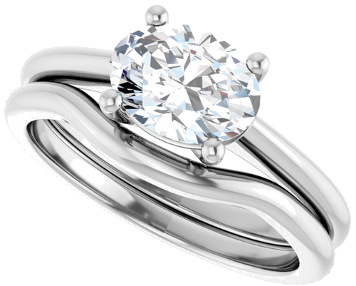 Sužadėtuvių Žiedas „Solitaire“ 950 Platinos Oval 8mm x 6mm (10)