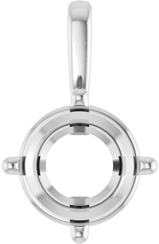 Pakabukas „Solitaire“ 14k white gold Round 9mm (1)