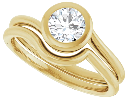 Sužadėtuvių Žiedas „Bezel-Set Solitaire“ 14k yellow gold Round 6.5mm (10)