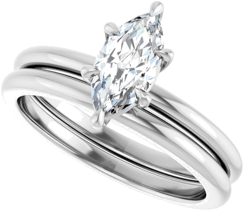 Sužadėtuvių Žiedas „Claw-Prong“ 14k white gold Marquise 9mm x 4.5mm (10)