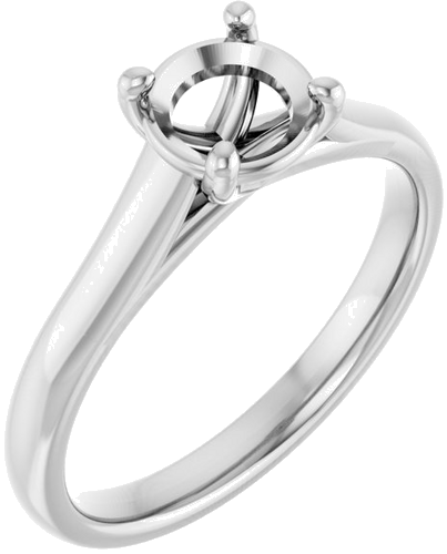 Sužadėtuvių Žiedas „Solitaire“ 585 Baltojo Aukso Round 6.5mm (1)