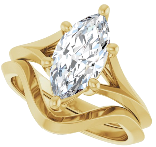 Sužadėtuvių Žiedas „Solitaire Split Shank“ 14k yellow gold Marquise 12mm x 6mm (10)
