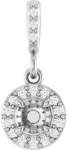 Pakabukas „Halo-Style“ 14k white gold Round 3.5mm (1)
