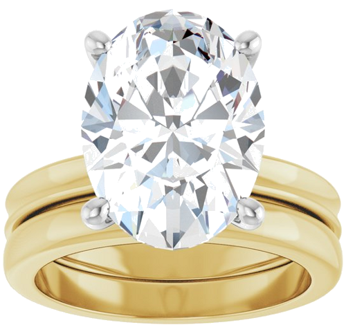 Sužadėtuvių Žiedas 14k yellow/white gold Oval 14mm x 10mm (8)