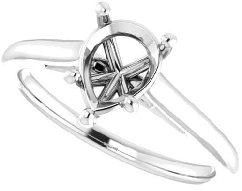 Sužadėtuvių Žiedas „Solitaire“ 585 Baltojo Aukso Pear Shape 8mm x 6mm (5)