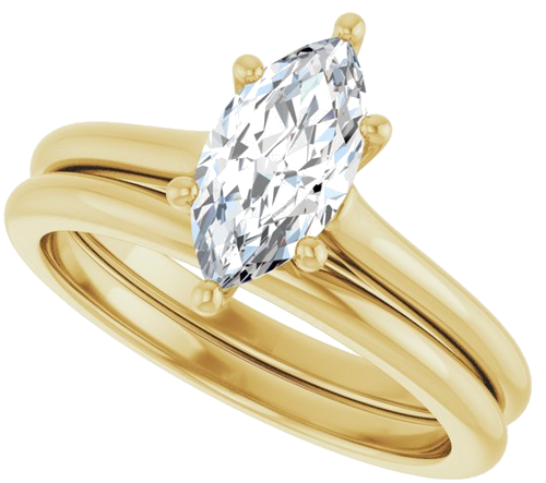 Sužadėtuvių Žiedas „Accented“ 10k yellow gold Marquise 10mm x 5mm (10)