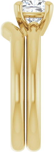 Sužadėtuvių Žiedas 14k yellow gold Cushion 6mm (9)
