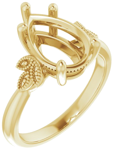 Sužadėtuvių Žiedas „Solitaire“ 585 Geltonojo Aukso Pear Shape 12mm x 8mm (1)