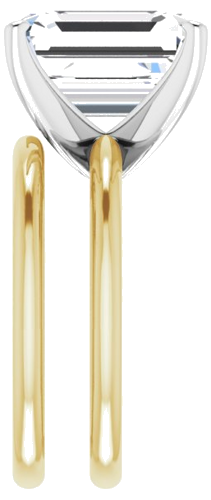 Sužadėtuvių Žiedas „Solitaire“ 585 Baltojo Ir Geltonojo Aukso Emerald 12mm x 10mm (9)