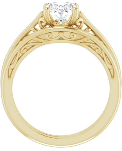 Sužadėtuvių Žiedas „Solitaire“ 14k yellow gold Oval 8mm x 6mm (7)