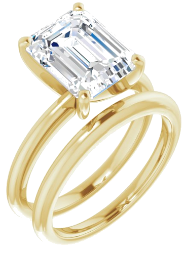 Sužadėtuvių Žiedas „Solitaire“ 585 Geltonojo Aukso Emerald 10mm x 8mm (6)