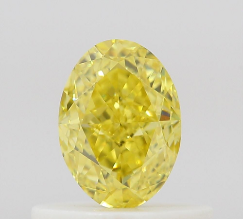 0.53 carat Fancy Vivid Yellow-VVS1 Natūralus Oval Deimantas (1)