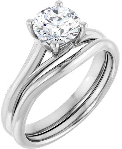 Platinum 6.5 mm Round Solitaire Engagement Ring Mounting (6)