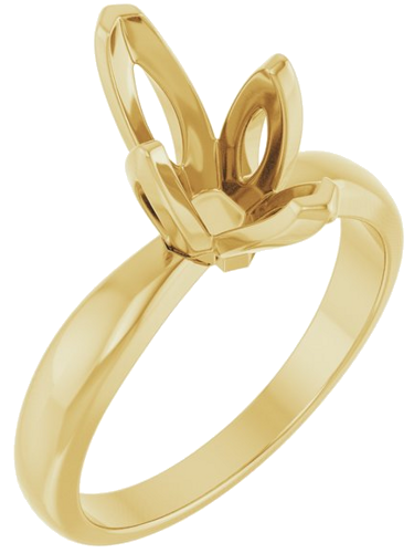 Sužadėtuvių Žiedas „V-End Tulipset® Solitaire“ 14k yellow gold Marquise 12mm x 6mm (1)