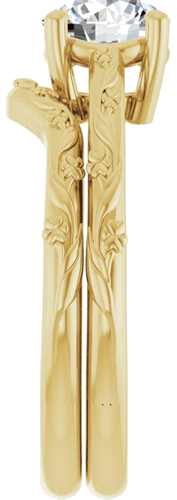 Sužadėtuvių Žiedas „Solitaire“ 14k yellow gold Round 6.5mm (9)
