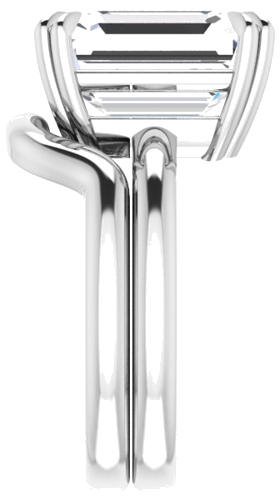 Platinum 12x10 mm Emerald Solitaire Engagement Ring Mounting (9)