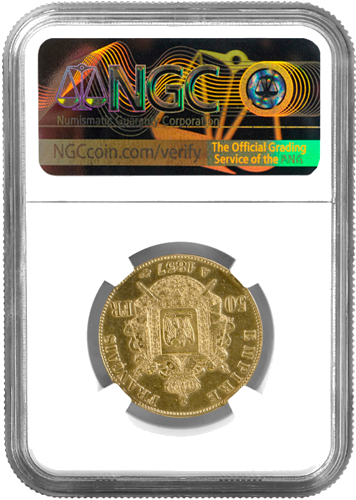 50 Francs Napoleon III Without Laurel (1855-1860) gold coin French Empire (2)