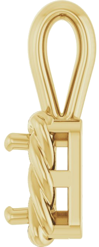 Pakabukas „Rope Solitaire Charm“ 14k yellow gold Square 4mm (3)