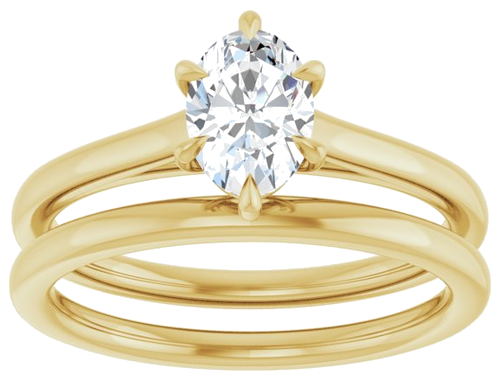 Sužadėtuvių Žiedas „Claw-Pong“ 14k yellow gold Oval 7mm x 5mm (8)