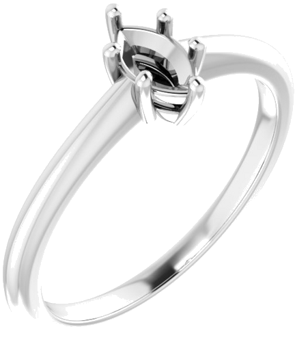 Sužadėtuvių Žiedas „Solitaire“ 14k white gold Marquise 6mm x 3.5mm (1)