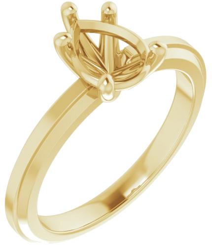 14K Yellow 8x6 mm Pear Solitaire Engagement Ring Mounting (1)