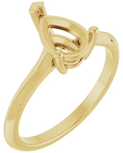 14K Yellow 9x6 mm Pear V-Prong Engagement Ring Mounting (1)
