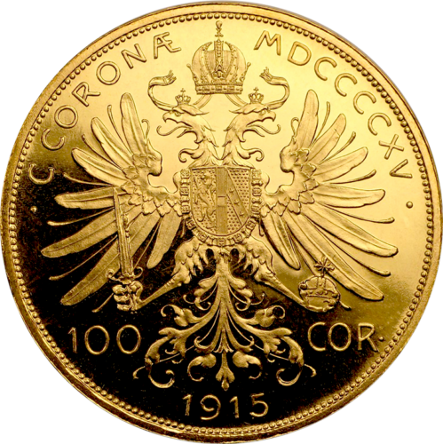 100 крон Австрия Франц Иосиф I 1915 золотая монета (2)