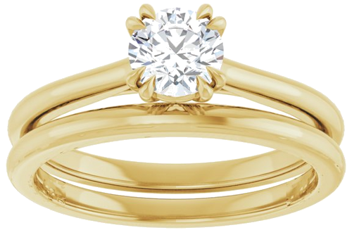 Sužadėtuvių Žiedas „Double Claw-Prong“ 10k yellow gold Round 5.2mm (8)